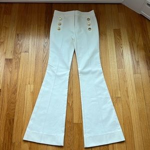Derek Lam 10 Crosby size 2 cream flare pants with gold buttons. Worn once.